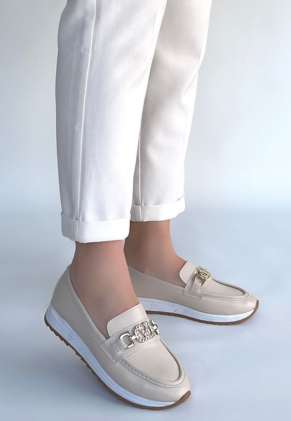 Otra Bej Cilt Babet Ayakkabı