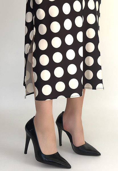 Pley Siyah Rugan Stiletto Ayakkabı