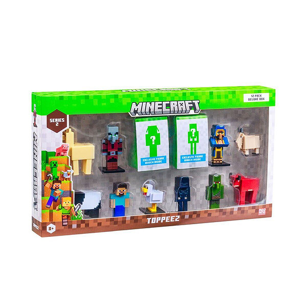 Pmı/MC2280 Minecraft 3D Toppeez 12Lİ Deluxe Figür Seti 2 Asorti
