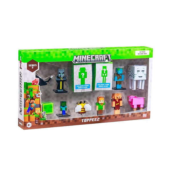 Pmı/MC2280 Minecraft 3D Toppeez 12Lİ Deluxe Figür Seti 2 Asorti