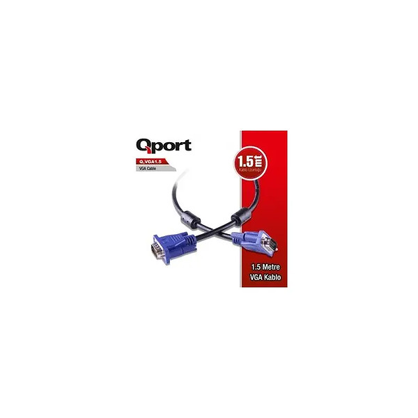 Qport Q-Vga1.5 15 Pın Fıltrelı Vga Kablo 1.5MT