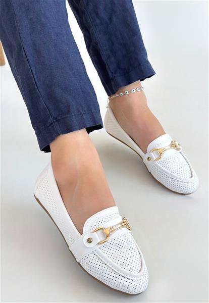 Rain Beyaz Cilt Babet Ayakkabı