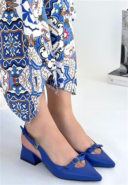 Rewat Mavi Cilt Topuklu Ayakkabı