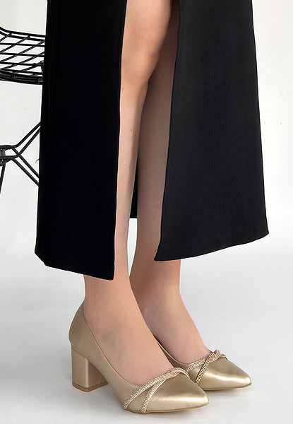 Rewin Gold Cilt Topuklu Ayakkabı