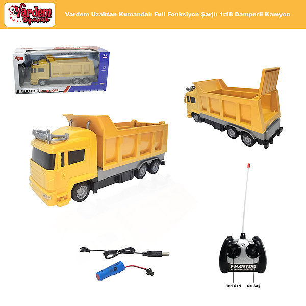 RG-618-6A-7A UK FF Şarjlı 1 16 Kamyon Damperli