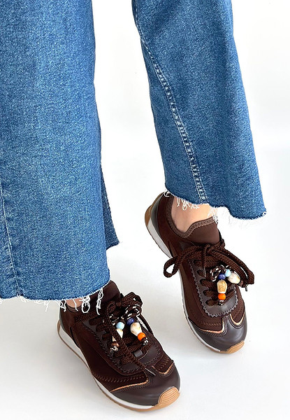 Riaf Kahverengi Cilt Bağcıklı Spor Ayakkabı