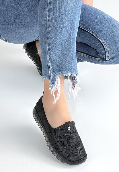 Rinna Siyah Deri Spor Ayakkabı