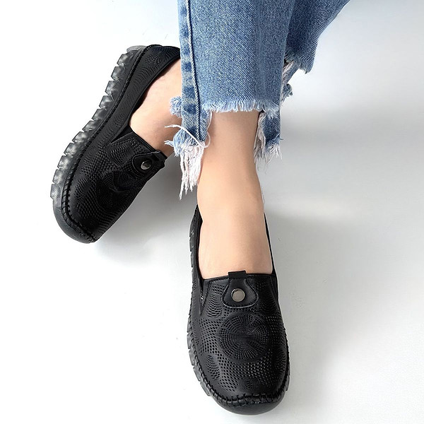 Rinna Siyah Deri Spor Ayakkabı