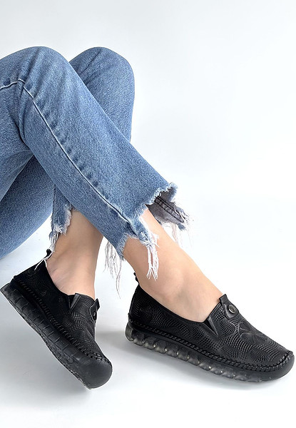 Rinna Siyah Deri Spor Ayakkabı