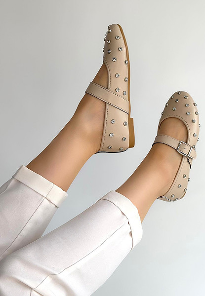 Ritta Bej Cilt Kemerli Babet Ayakkabı