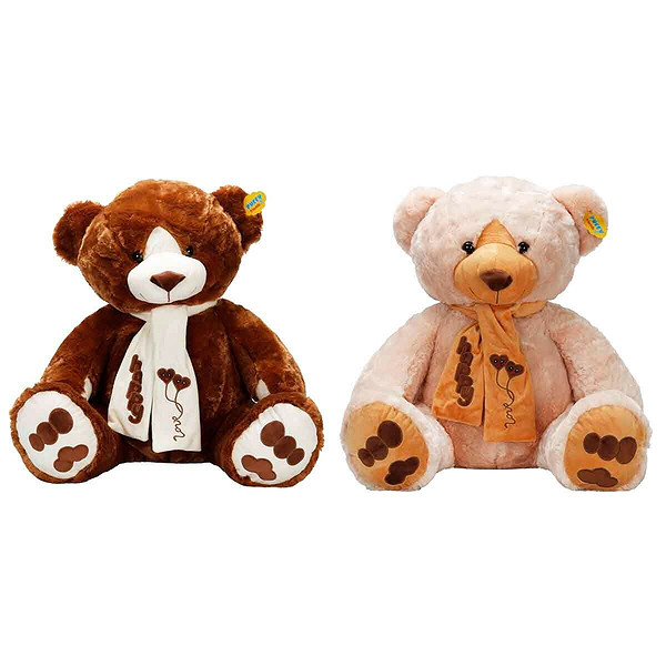 S00008355 Sun-Jnh-Pff-SK Peluş Ayı Oturan Happy Atkılı 60 CM