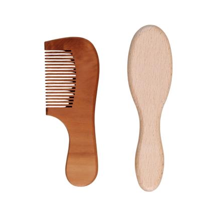 Sebi Bebe Doğal Keçi Kılı Fırça Ve Tarak Seti