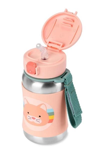 Skip Hop Zoo Pipetli Paslanmaz Çelik Suluk 350 Ml Kedi
