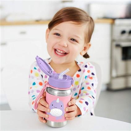 Skip Hop Zoo Pipetli Paslanmaz Çelik Suluk 350 Ml Narwhal