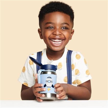 Skip Hop Zoo Pipetli Paslanmaz Çelik Suluk 350 Ml Roket