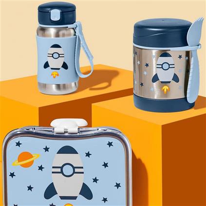 Skip Hop Zoo Pipetli Paslanmaz Çelik Suluk 350 Ml Roket