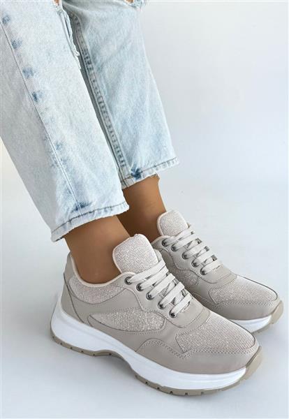 Slar Bej Cilt Bağcıklı Spor Ayakkabı