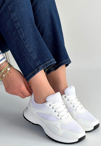 Slar Beyaz Cilt Spor Ayakkabı