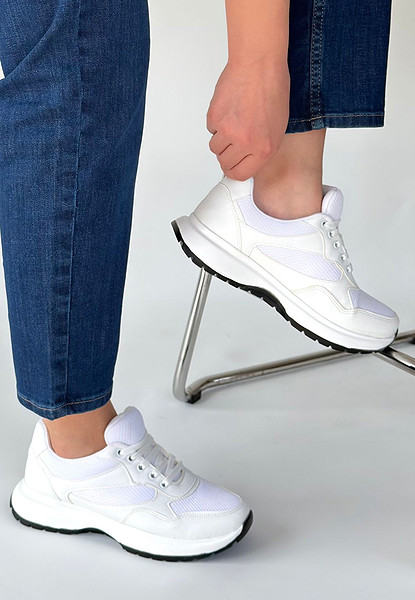 Slar Beyaz Cilt Spor Ayakkabı