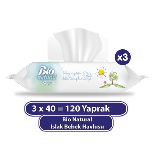 Sleepy Bio Natural Islak Havlu Mendil 3X40 120 Yaprak