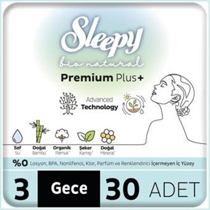 Sleepy Bio Natural Premium Plus Mega Gece Ped 30 Adet