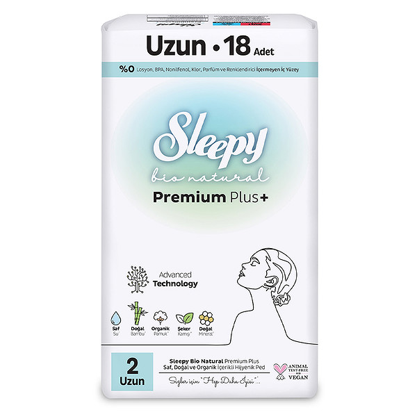 Sleepy Bio Natural Premium Plus Uzun Ped 18 Adet