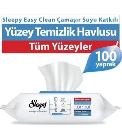 Sleepy Çamaşır Suyu Katkılı Yüzey Temizleme Havlusu 100 Adet