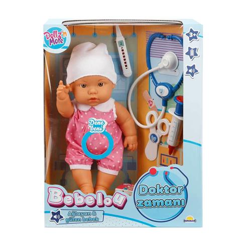 30111 Bebelou Doktor Zamanı Sesli Bebek Seti 35 Cm -Sunman(Ürün Oyuncaktır)