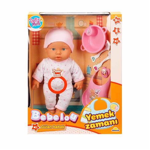 030021 Sunman, Bebelou Yemek Zamanı Sesli Bebek Seti 35 Cm / +3 Yaş