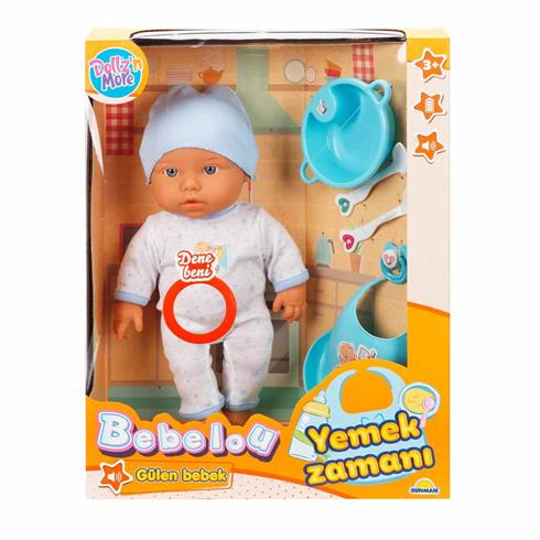 030021 Sunman, Bebelou Yemek Zamanı Sesli Bebek Seti 35 Cm / +3 Yaş