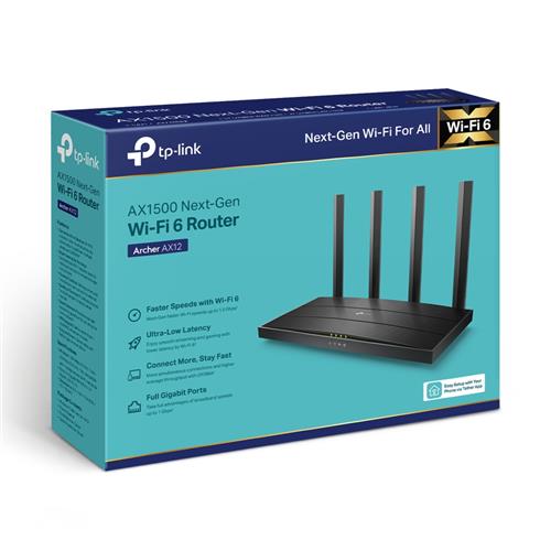 TP-Lınk Archer AX12 AX1500 WI-FI6 4 Port Gıgabıt 2.4/5Ghz Dualband Router