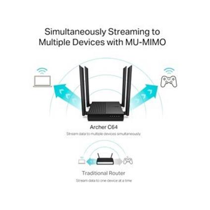 TP-Lınk Archer C64 AC1200 2.4/5Ghz 1200Mbps MU-Mımo İÇ Ortam Kablosuz Wıfı Router