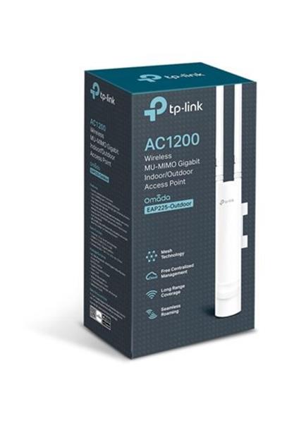 TP-Lınk Omada Eap225-Outdoor AC1200 1Xgbıt RJ45 300Mbps/2.4Ggz/867Mbps/5Ghz Access Poınt (Adaptörlü)
