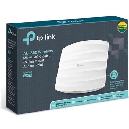 TP-Lınk Omada Eap225 AC1350 Dual Band Wıfı 1Xgbıt RJ45 450Mbps/2.4Ghz Tavan Tipi Access Poınt (Poe Adaptörü Dahil)