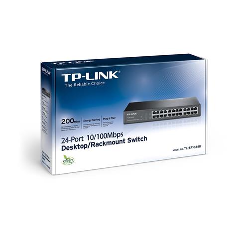 TP-Lınk TL-SF1024D 24 Port 10/100 Metal Kasa Rackmount Swıtch