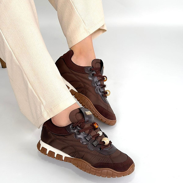 Tues Kahverengi Nubuk Bağcıklı Spor Ayakkabı