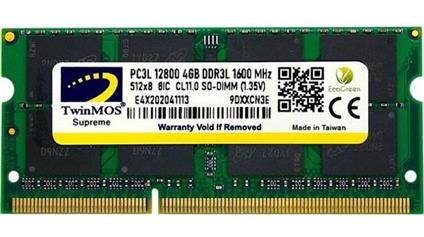 4 GB Ddr3 1600Mhz Twınmos 1.35 CL11 NB Mdd3l4gb1600n