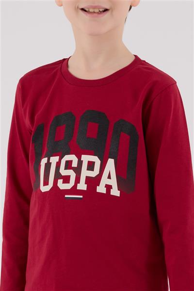 U.S. Polo Assn Uzun Kol Pijama Takım US2203-4 Bordo