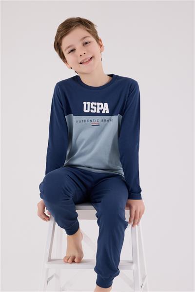 U.S. Polo Assn Uzun Kol Pijama Takım US2220-4 Koyu İndigo
