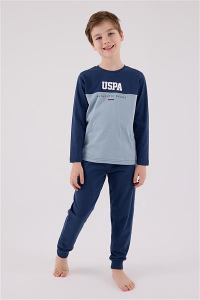 U.S. Polo Assn Uzun Kol Pijama Takım US2220-4 Koyu İndigo