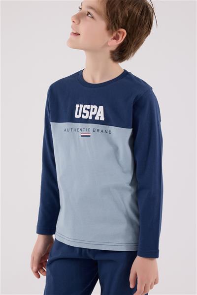 U.S. Polo Assn Uzun Kol Pijama Takım US2220-4 Koyu İndigo