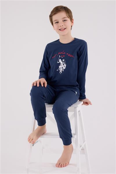 U.S. Polo Assn Uzun Kol Pijama Takım US2233-4 Koyu İndigo