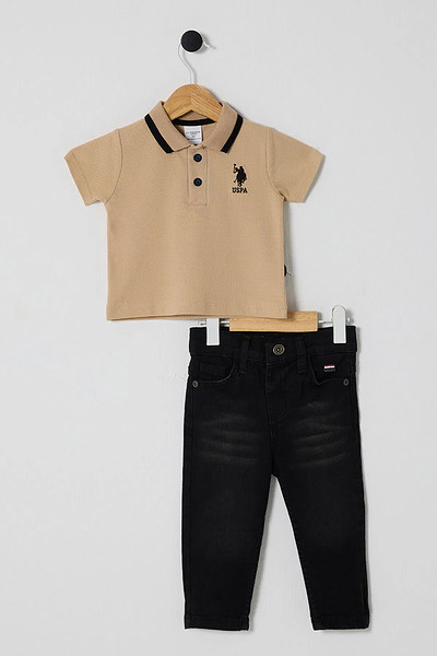 U.S Polo Bebek 2'Li Takım Usb2626 Bej