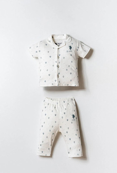 U.S. Polo Gömlek Pijama Takımı Usb2852 Beyaz