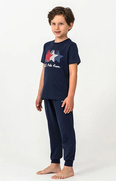 U.S. Polo Kısa Kol Pijama Takım US2441-4 Lacivert