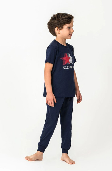 U.S. Polo Kısa Kol Pijama Takım US2441-4 Lacivert