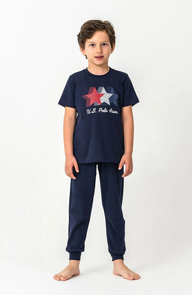U.S. Polo Kısa Kol Pijama Takım US2441-4 Lacivert