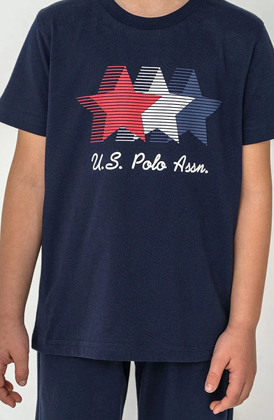 U.S. Polo Kısa Kol Pijama Takım US2441-4 Lacivert