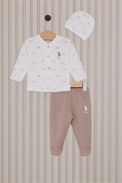 U.S.Polo Erkek Bebek Patikli 3'Lü Takım Usb2018 Krem