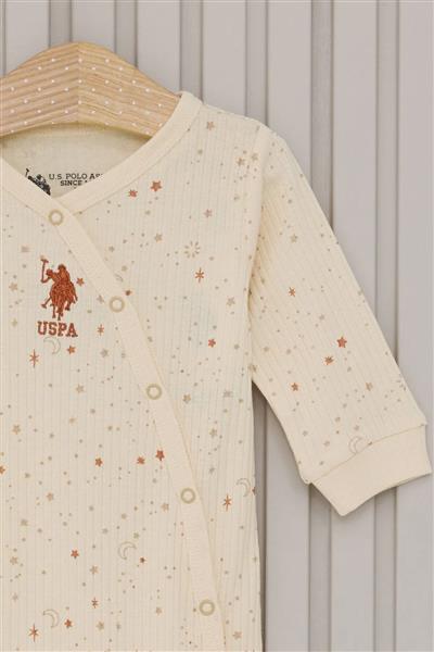U.S.Polo Kız Bebek Patikli Tulum Usb2110 Krem